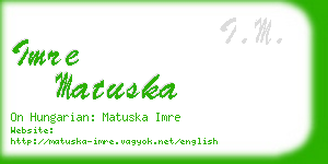 imre matuska business card